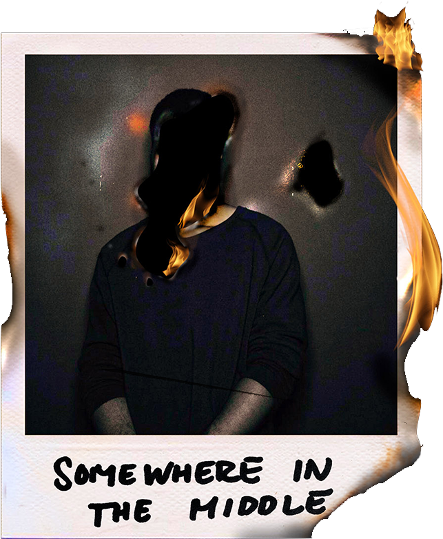 Polaroid of Merch burning away